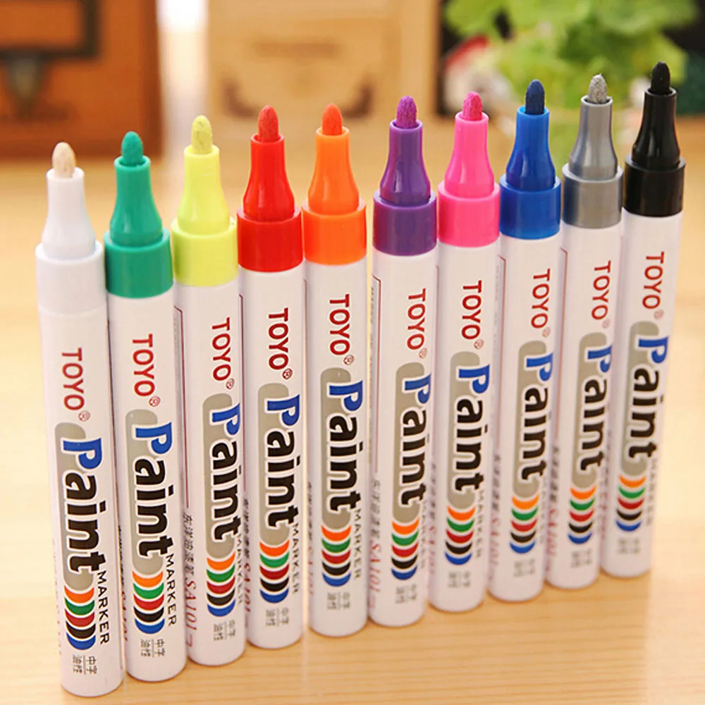 TOYO Tyre Permanent Paint Pen Marker Pens For Car Bike Metal Tires For Whiteboard Glass Rubber Permanent Pens SA101