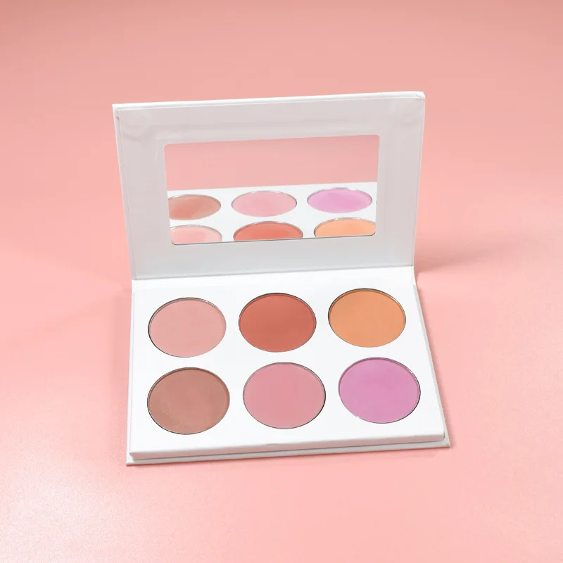 Self selected DIY makeup powder blusher plate without logo 6 color facelift highlight combination plate