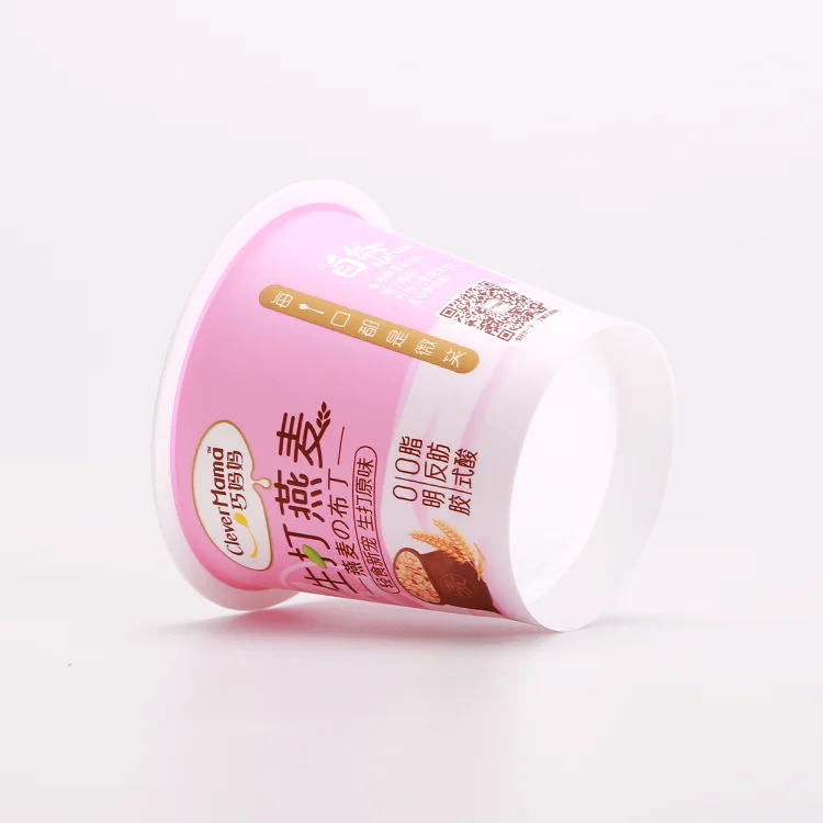 Disposable PP Injection Plastic Shaped Sheep Milk Cheese Yogurt Cup Tub With Lid Spoon Ice Cream Tub Packaging