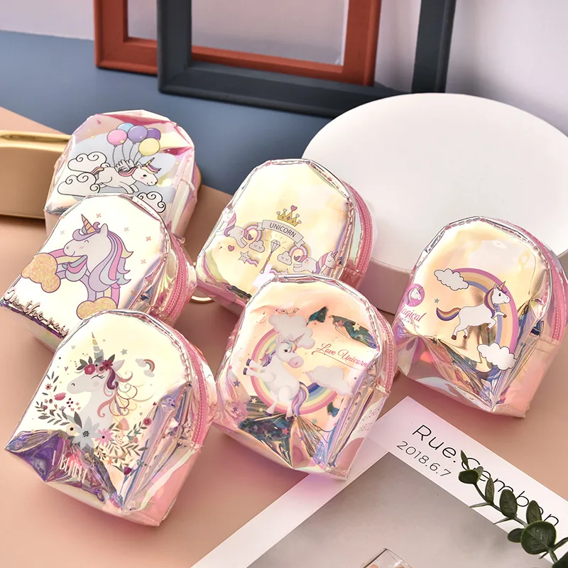 school girls glitter cute unique holographic pvc coin plastic bag money mini backpack shape carabiner keychain custom
