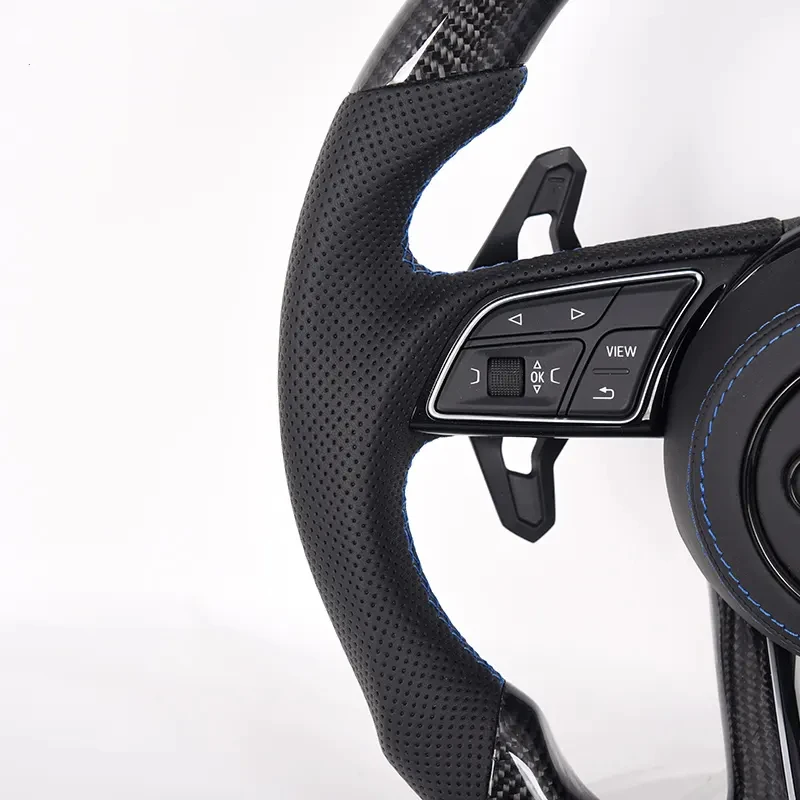 Professional Customized Race Inspired Flat Bottom Design Carbon Fiber Steering Wheel for Audi A3 A4 A5 RS3 RS4 RS5 S3 S4 TT R8