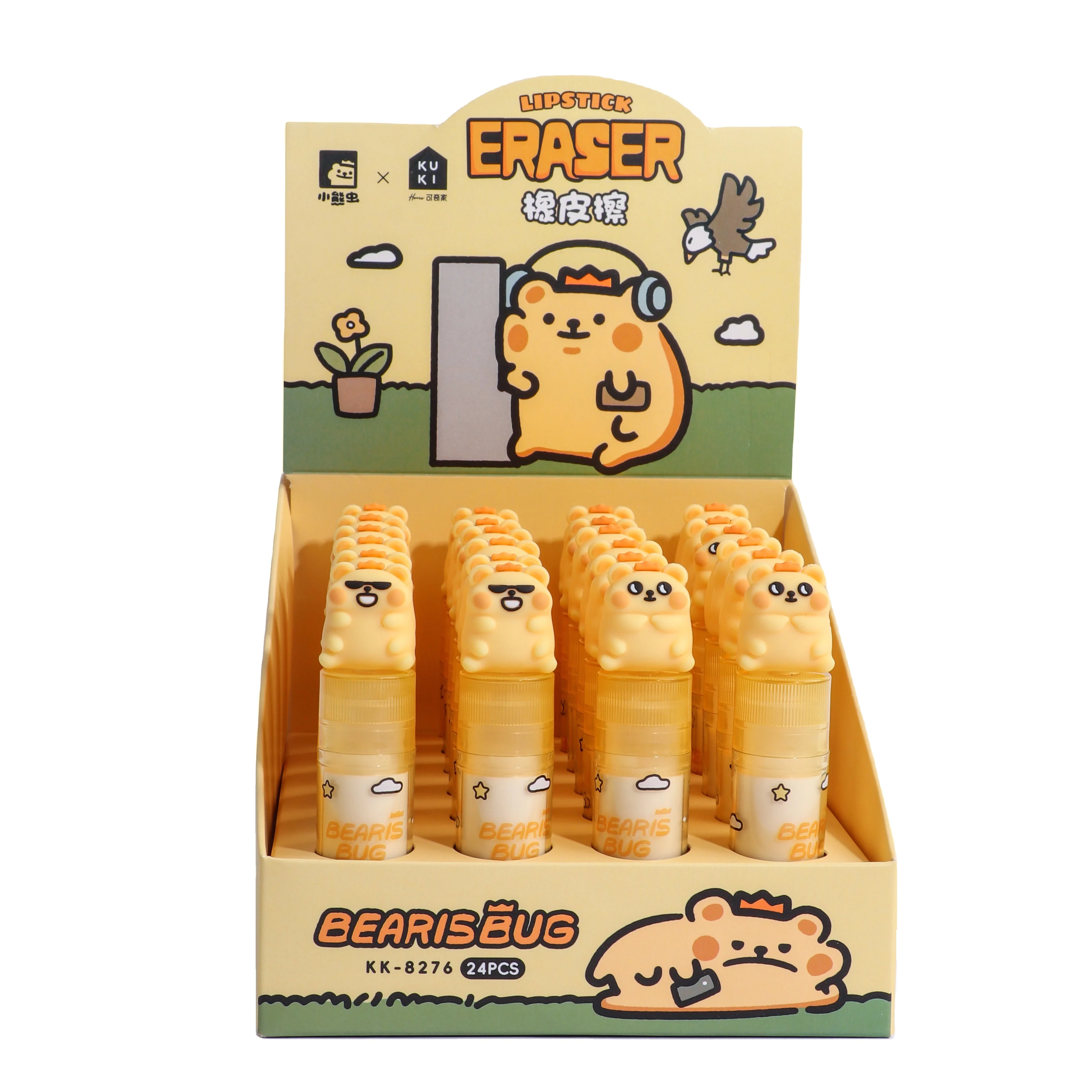 Manufacturer best selling school supplies children fancy cute kawaii 3d cute crystal cat rotate eraser