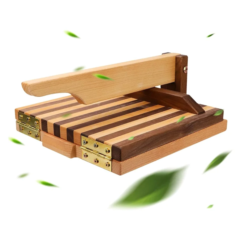 20240710 10 Inch Square Wood Flour Tortilla Press Homegrown Mexican Tortillas Roti Burritos Natural Food-Grade Wood Cookware