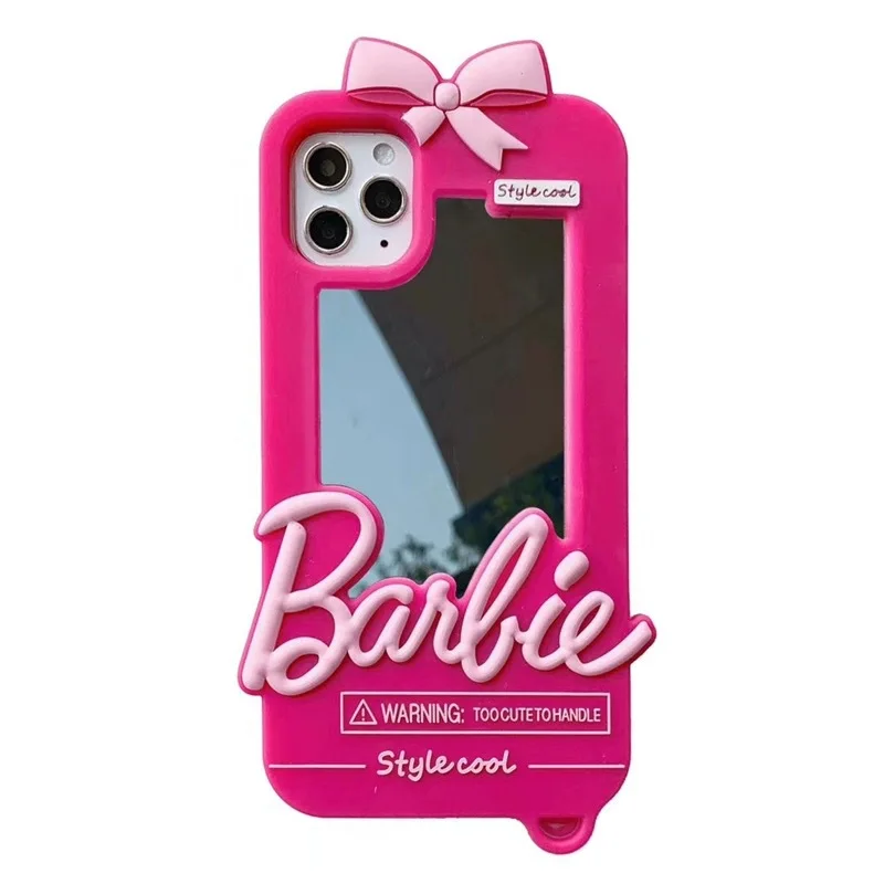 New Arrival 14 Stereo Barbie Mirror iPhone 11 Protective Case Cartoon Silicone 13 Apple Phone Case Applicable 12