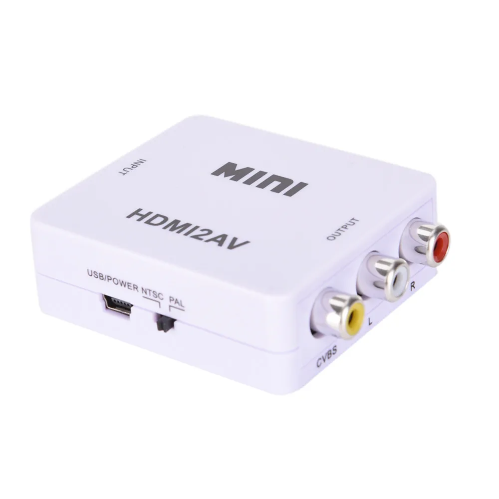 High quality Wholesale1080p Mini HDMI2AV Converter HDMI to AV converter HDMI to 3RCA Video Audio Converter