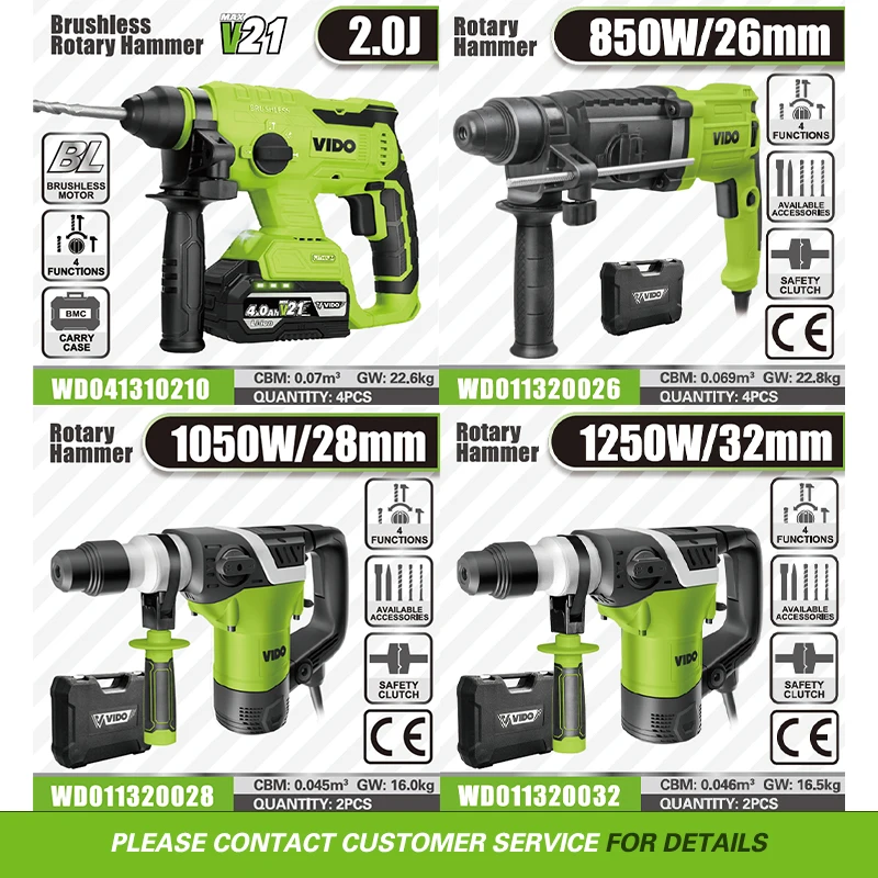 VIDO 21v Lithium portable drilling metal grinding cutting wood cordless power drill tool set Hammer Drills power tools