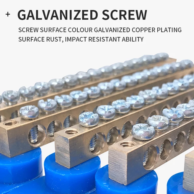  CNGP Brass Grounding System Electrical Screw Wire Connector Earth Bar Terminal Block With
