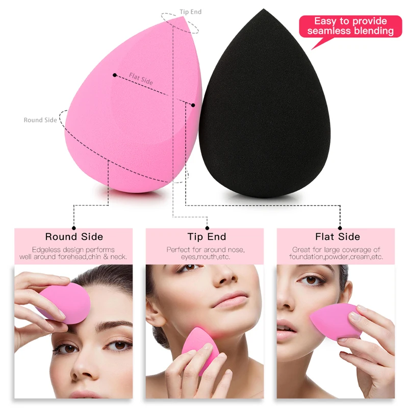 
Amazon Top Seller Non-Latex Free Material Private Label Wholesale Cosmetic Puff Foundation Makeup Sponge Blender 