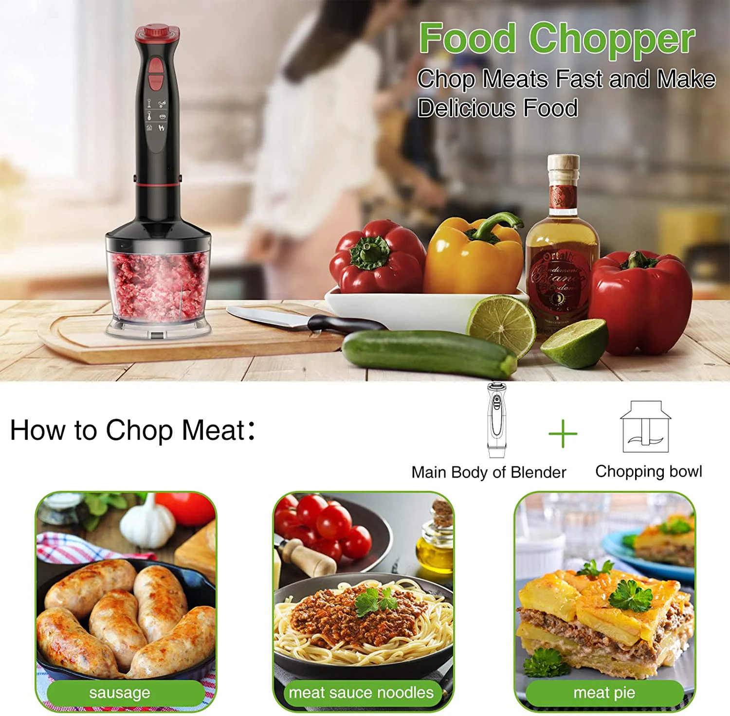 electrical hand blender Household Immersion handheld blender Hand Stick Blender for kitchen 5 IN 1