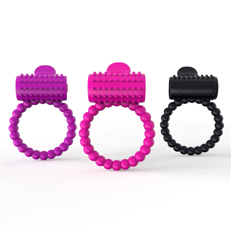 Strong Vibration Cock Penis Ring Vibrator Silicone Tongue Rubber Male Products Delay Ejaculation Cock Ring For Men Adult Sex Toy