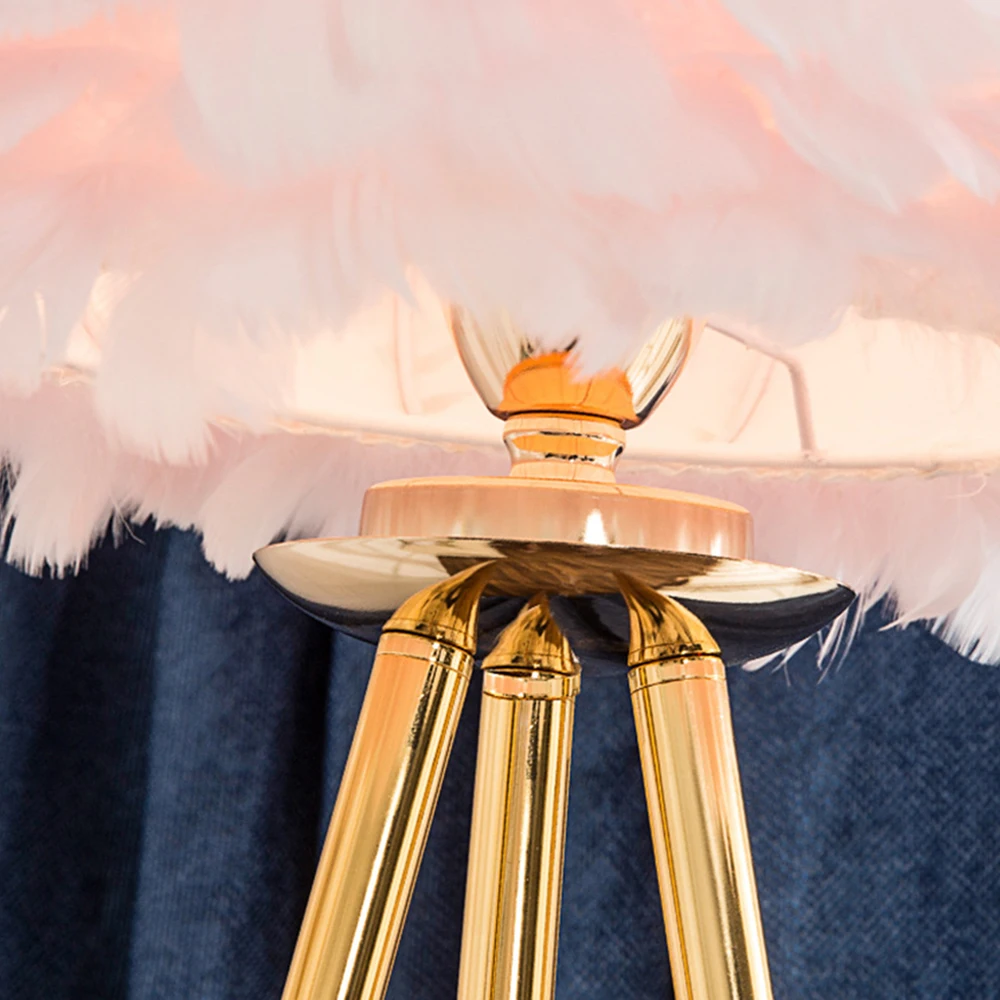 Hotel Plug-in Lamp Creative Personality Bedroom Bedside Living Room Study LED Feather Table Lamp