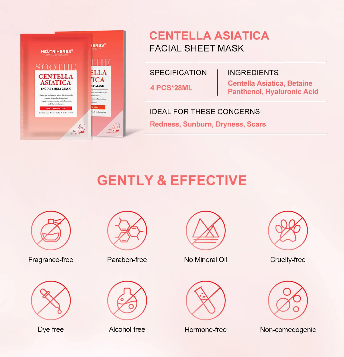 Lock moisture repair damaged skin enhance skin barrier Centella Asiatica facial sheet mask