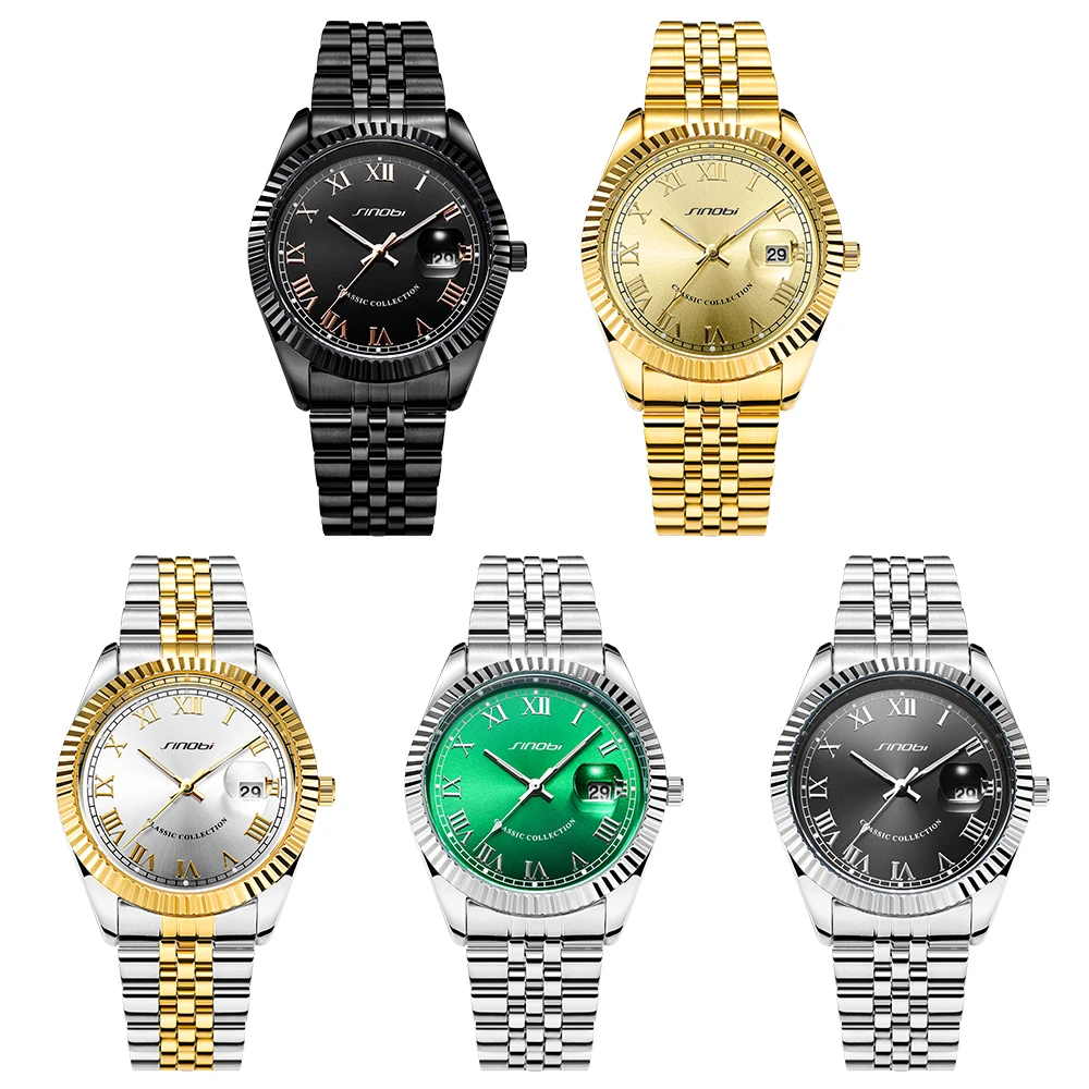 Quality brand Modern Quartz Watch for Men Waterproof and Stylish gold and sliver