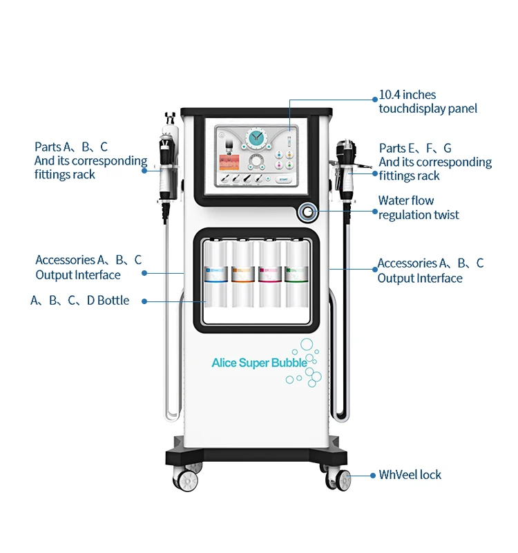 2021 Новое поступление 7 в 1 система управления кожей лица RF кислородная струя лица гидро косметическая машина