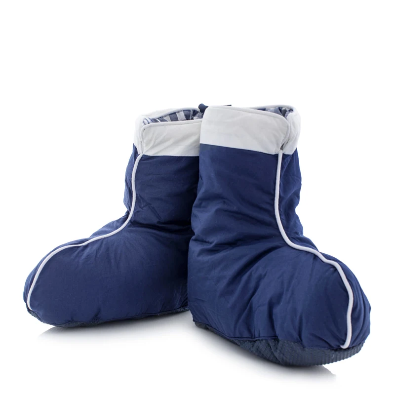 Warm Duck Down Shoes Boots Down-proof Cotton Fabric Camping Sleeping Quilted Feet Cover Warm Women Slippers