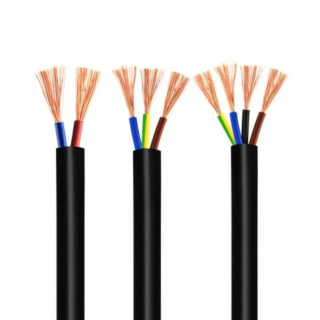 3 Cores 1.5mm 300V 500V Flexible RVV Copper Conductor Power Cable PVC Sheath Electrical Wire wires cables