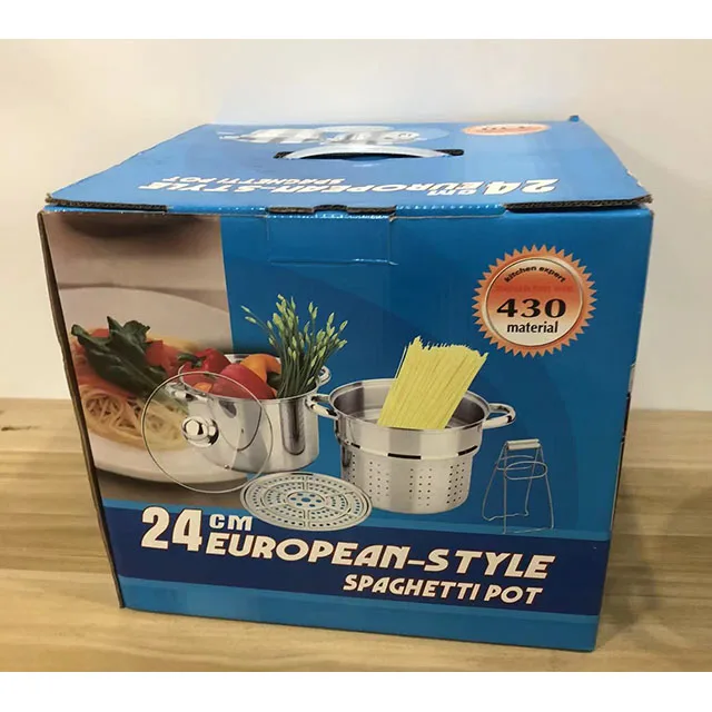 Stainless Steel 430 European Style Pasta Pot Stainless Steel Cooking Pots With Mixer