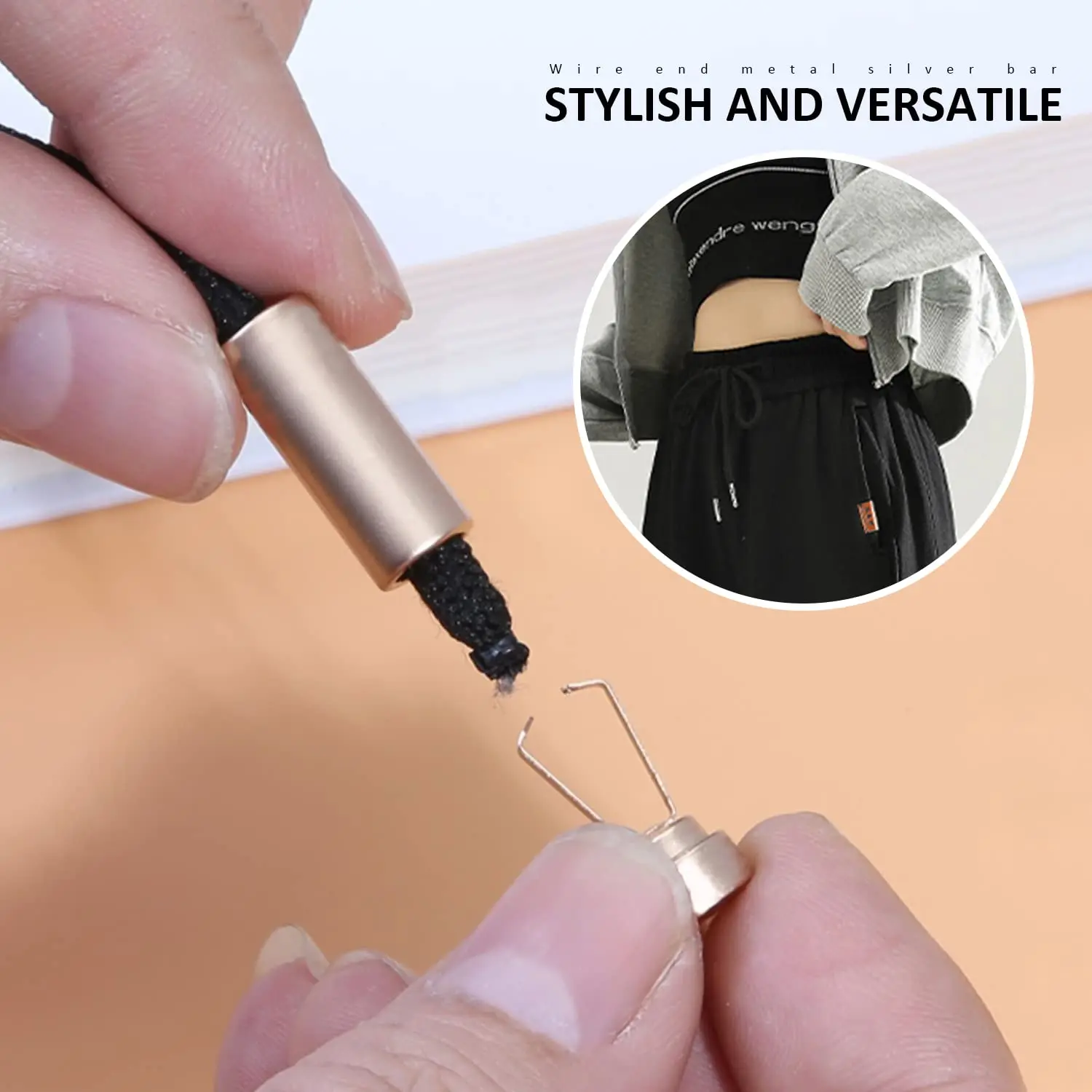 New Custom Jacket color Drawstring Elastic Rope End Spring Lock Metal Cord Lock Stopper cord end