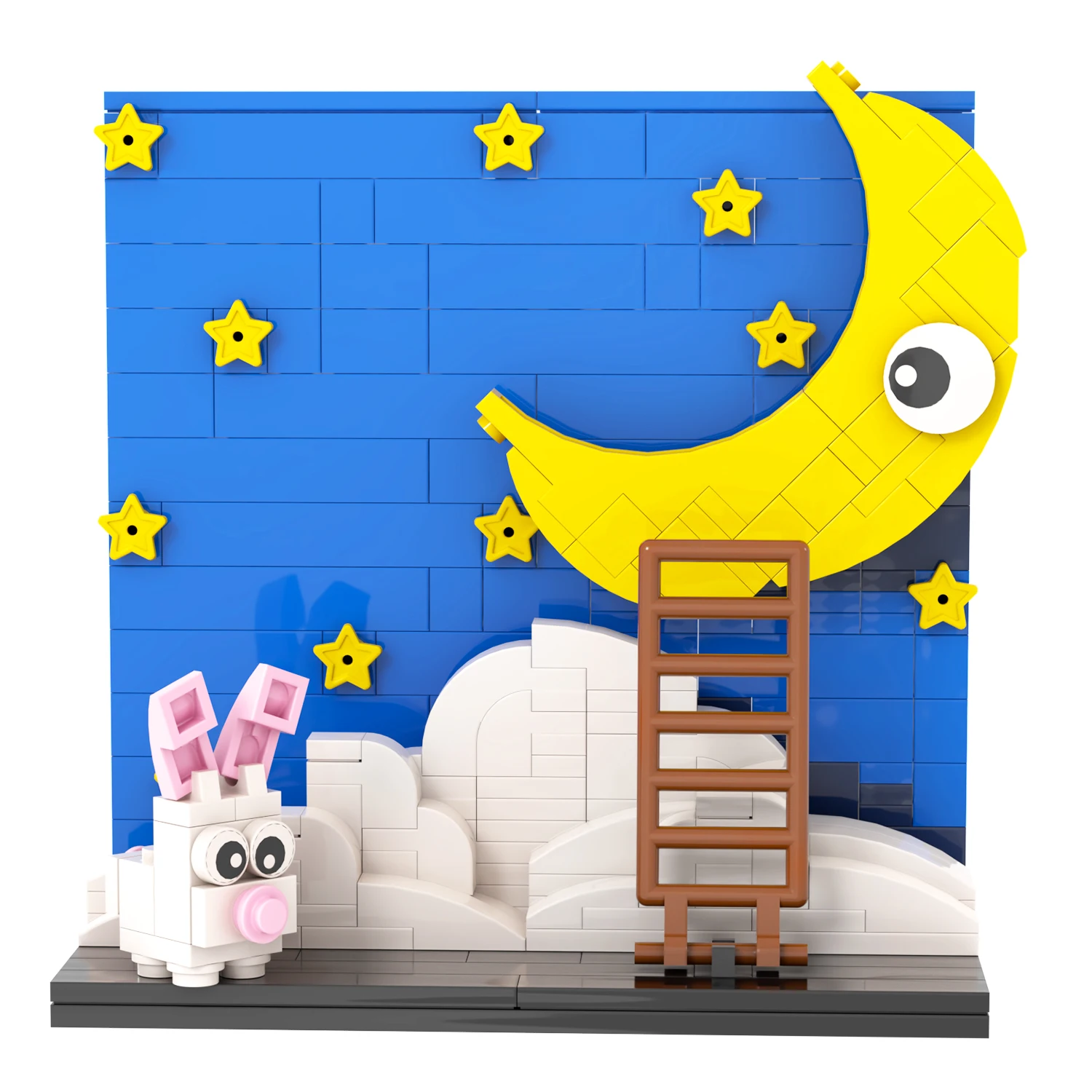 MOC1099 Starry Sky 254 Pcs Bricks With Moon Rabbit Model DIY Assemble Creative Building Blocks Puzzle Gift Toys For Children
