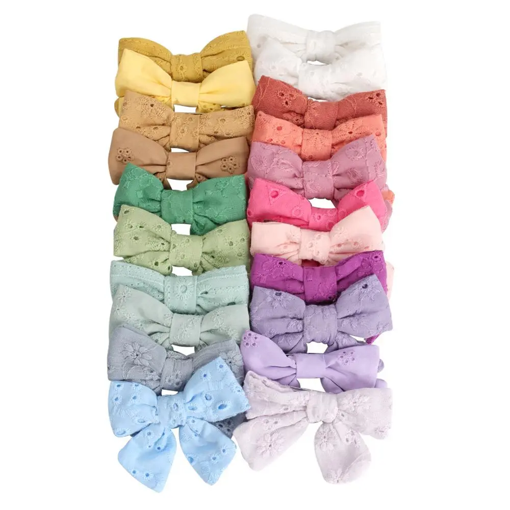 Baby Girl custom handcraft large pinwheel hair bow linen hairbow linen bow clips
