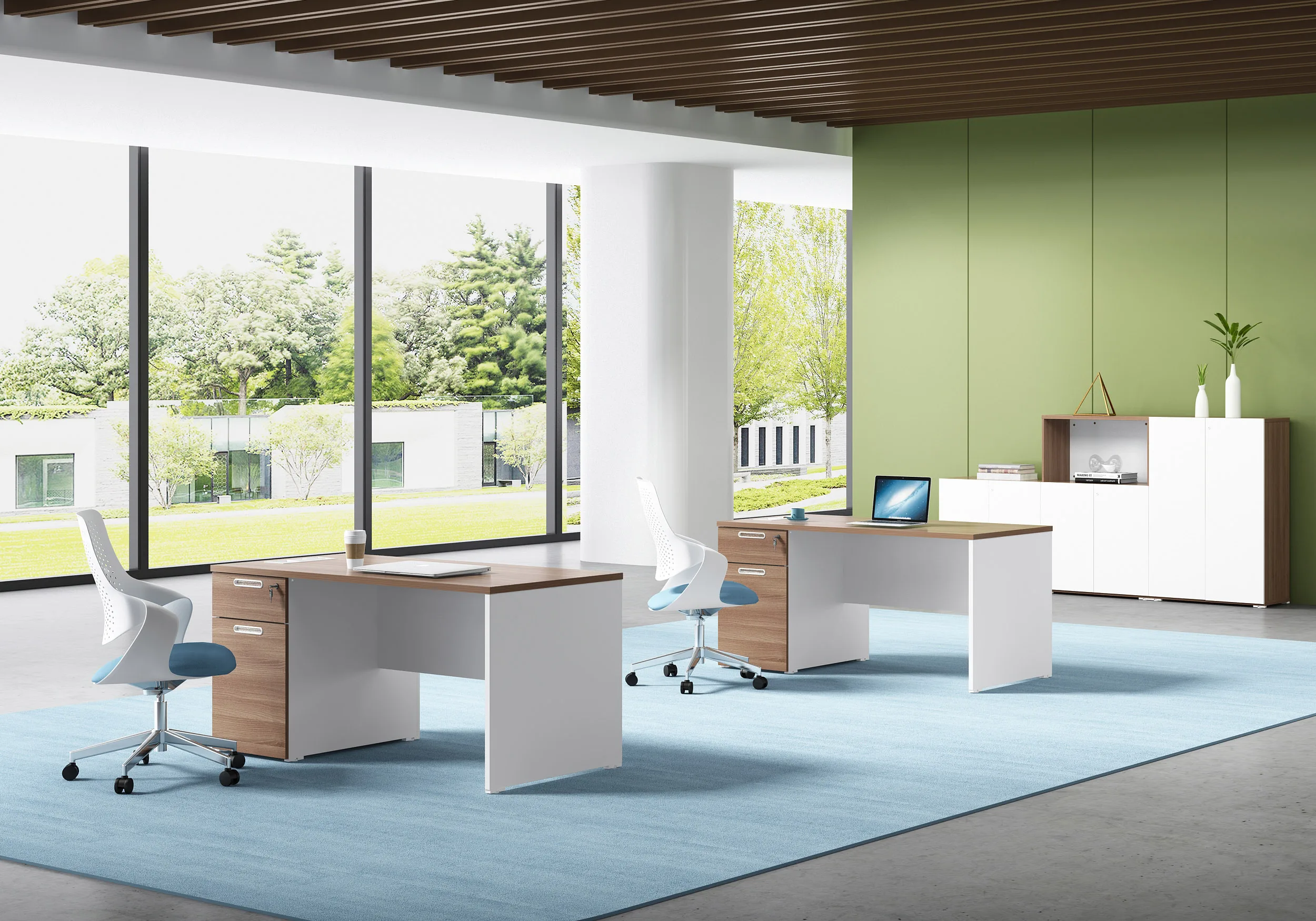 Greenfield  Furniture l Shaped Office Computer Eexcutve Desks With Storage GR-AN