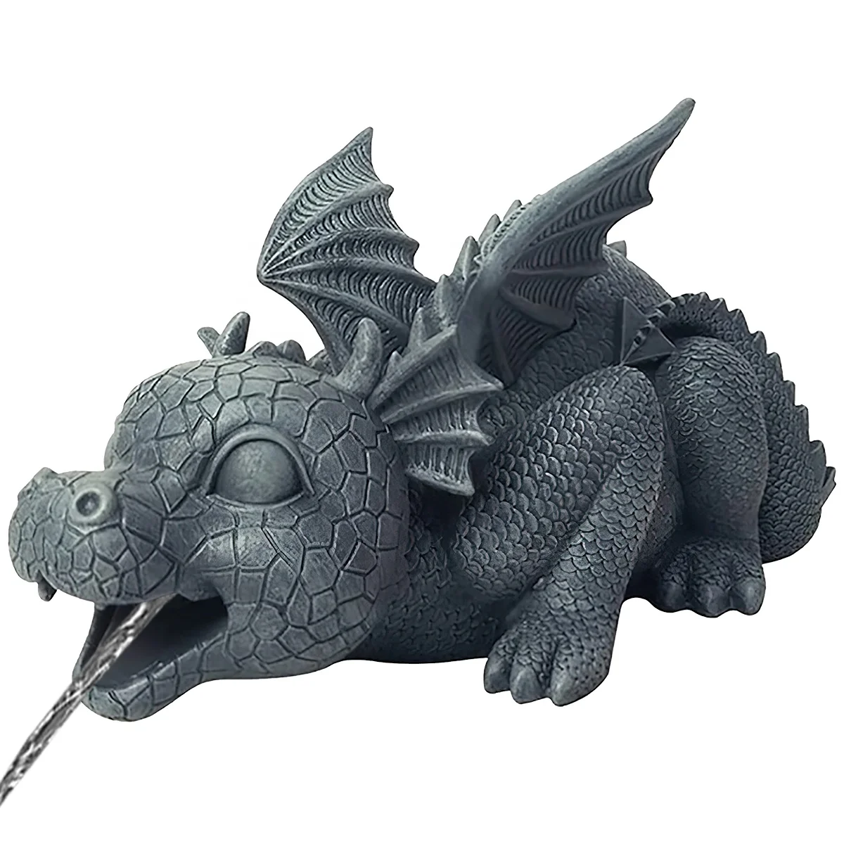 Garden Fountain Dragon Statue Resin Spouting Water Dragon Sculpture Weather Resistant Water Spray Dragon Statue