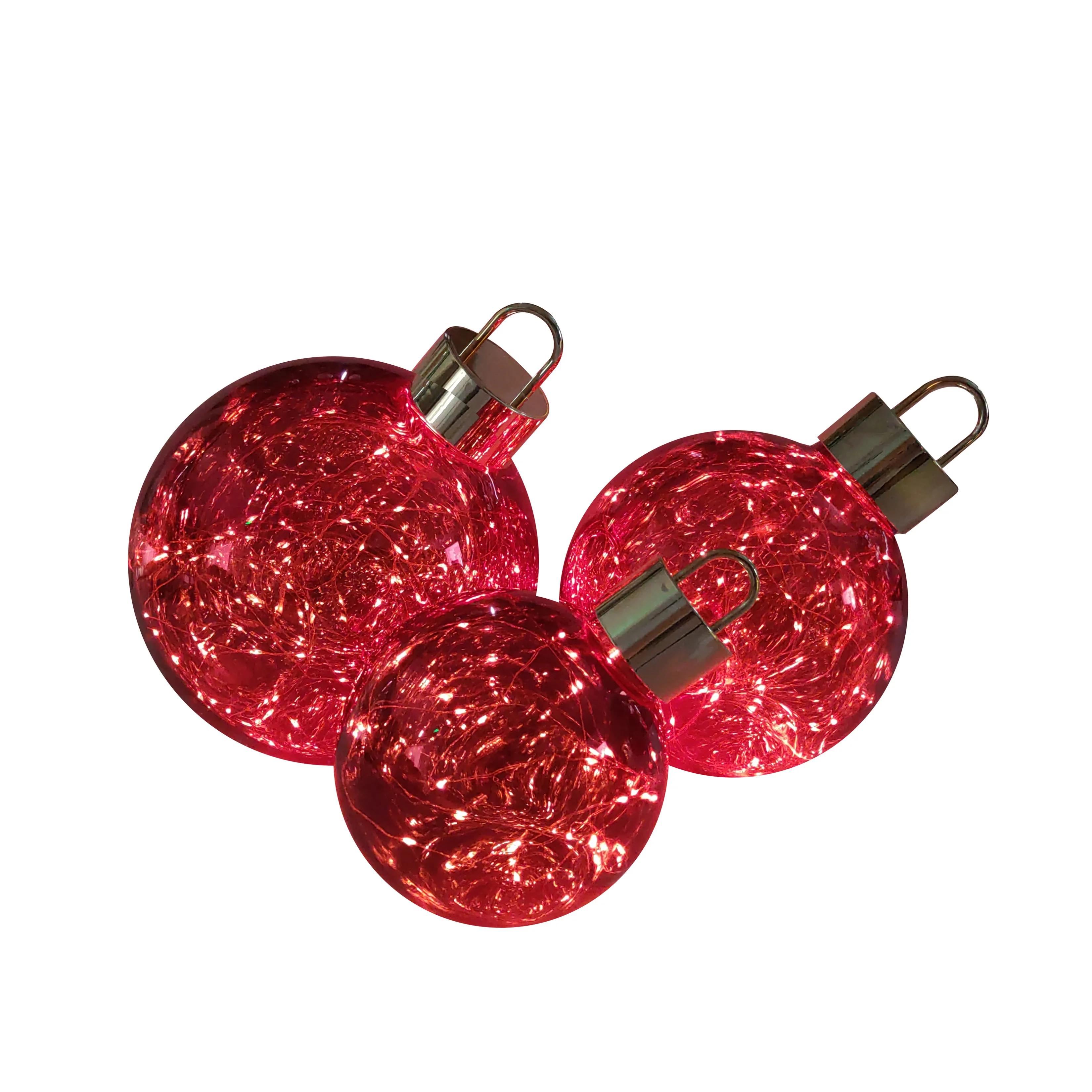 Wholesale Giant Fancy Led Globe Spheres 20 25 30cm Christmas Handcrafted Large Red Ball for Decoration