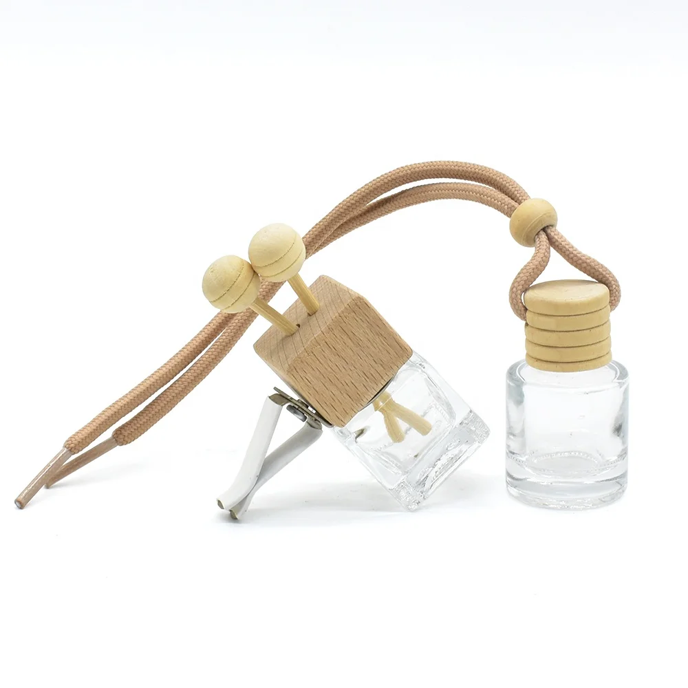 Лидер продаж бутылочка для духов автомобиля 5 мл 8 подвесная стеклянная бутылка бутылочки ароматерапии с деревянным чехлом