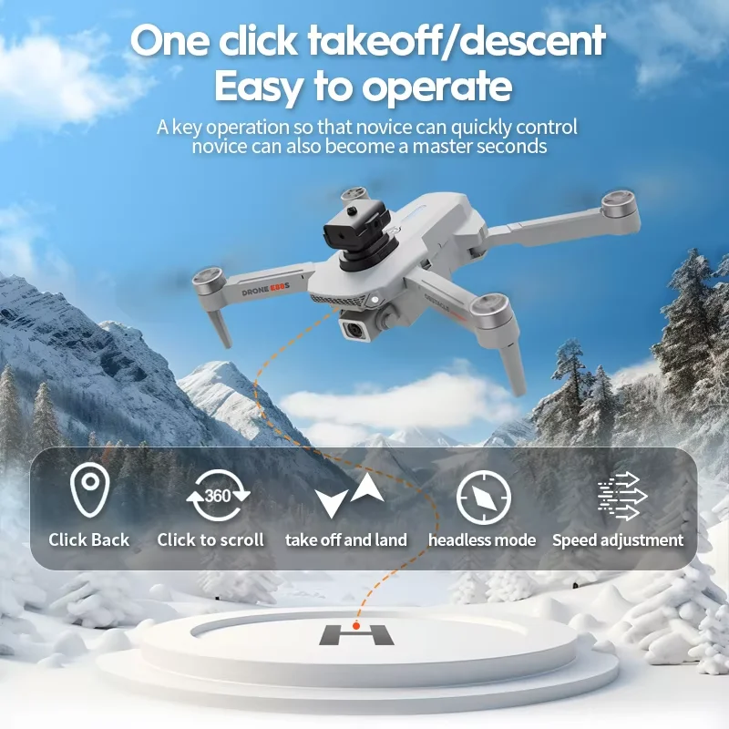 E88S Mini GPS Drone with SD Card Support Adjustable Camera Angle Multi-Point Route Planning for Beginners