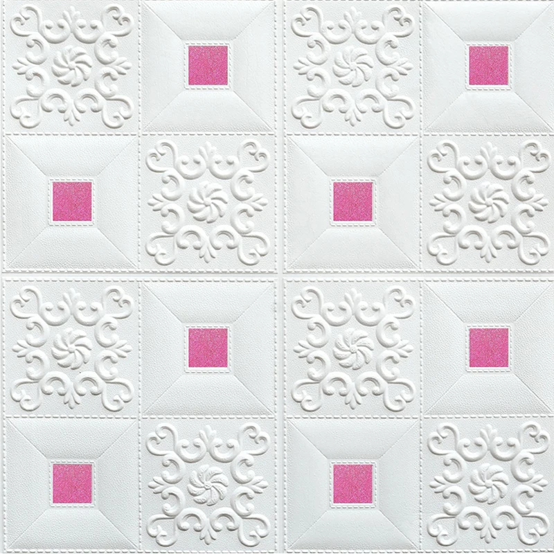 Home Decor Wall Sticker 3D Embossed Leather Wall Interior Wall Paper