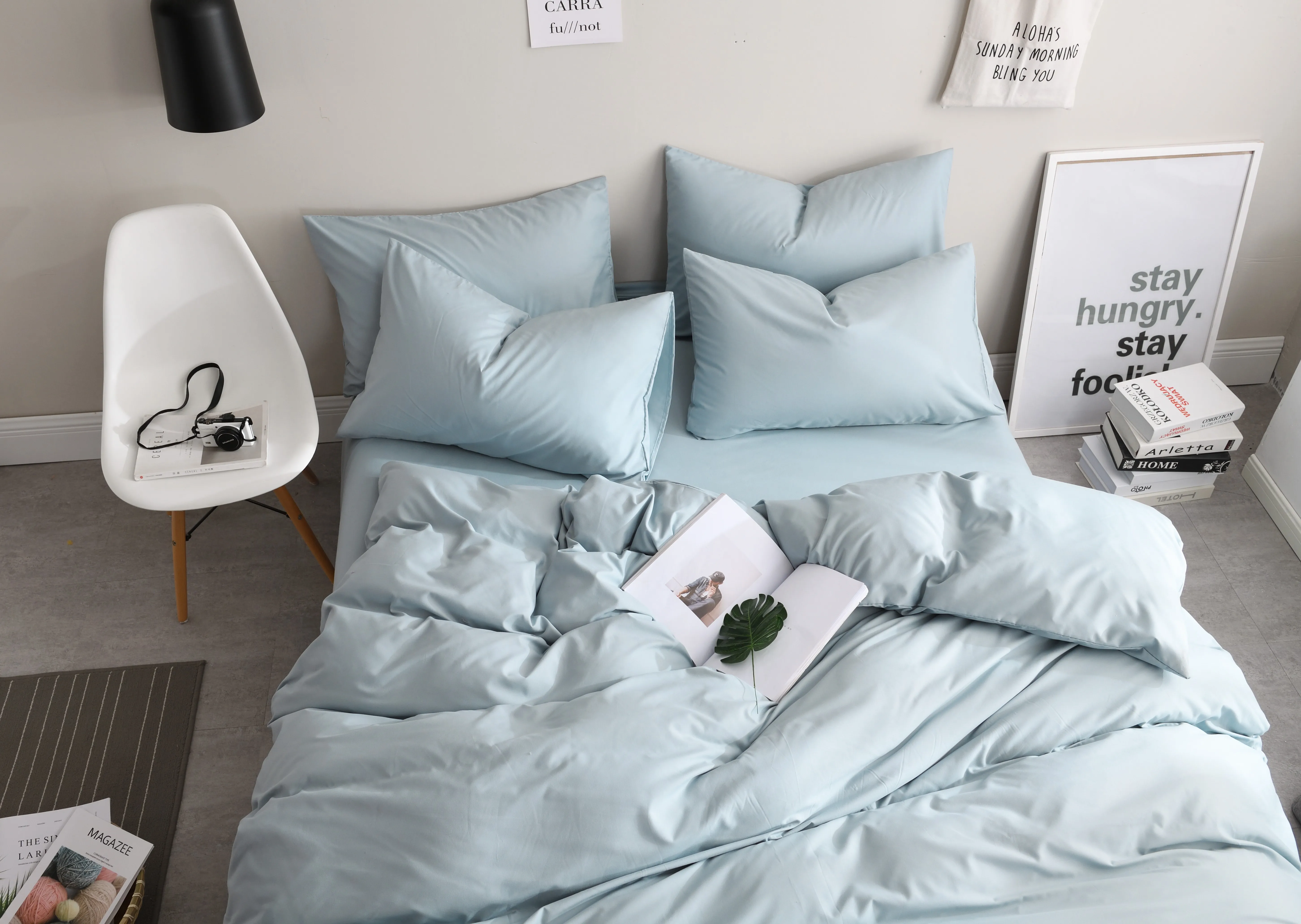 Plush Three Piece Duvet Cover Organic Bamboo Sheets Bedding Set With Fitted Sheet