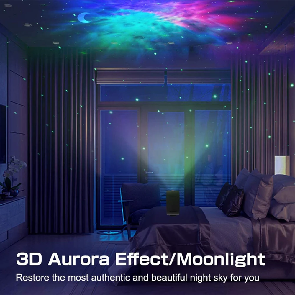 3 in 1 LED starry sky projector night light projector ocean wave music laser starry sky projector
