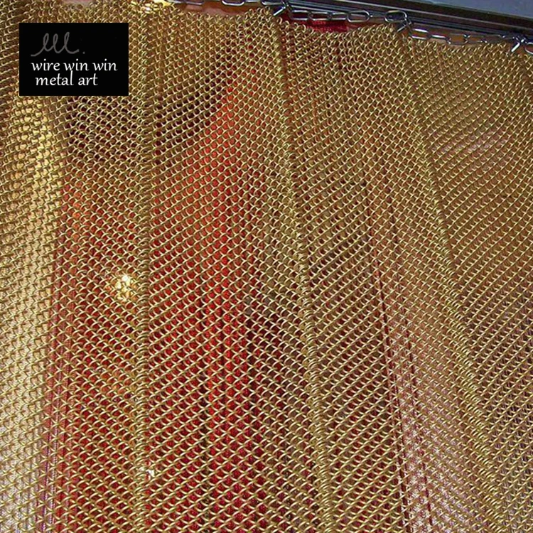 Aluminum Cascade Chain Blackout Metal Coil Wire Mesh Curtain Fabric For Screen & Room Dividers Decorative Mesh