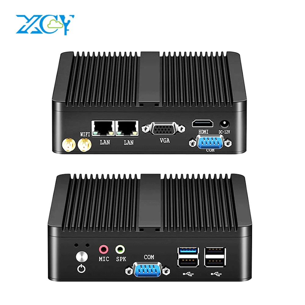  Безвентиляторный Linux Ubuntu Mini PC DUAL LAN Quad Core J1900 J2900 N2940 N2830 медицинский промышленный киоск настольный