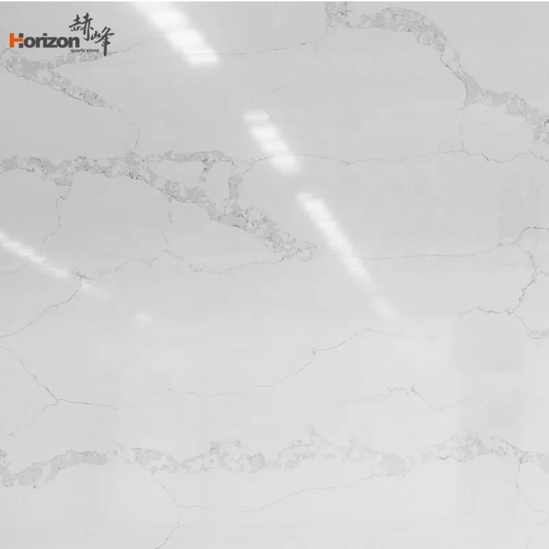  Horizon artificial white calacatta cuarzos quartz slab price counter top countertops for kitchens