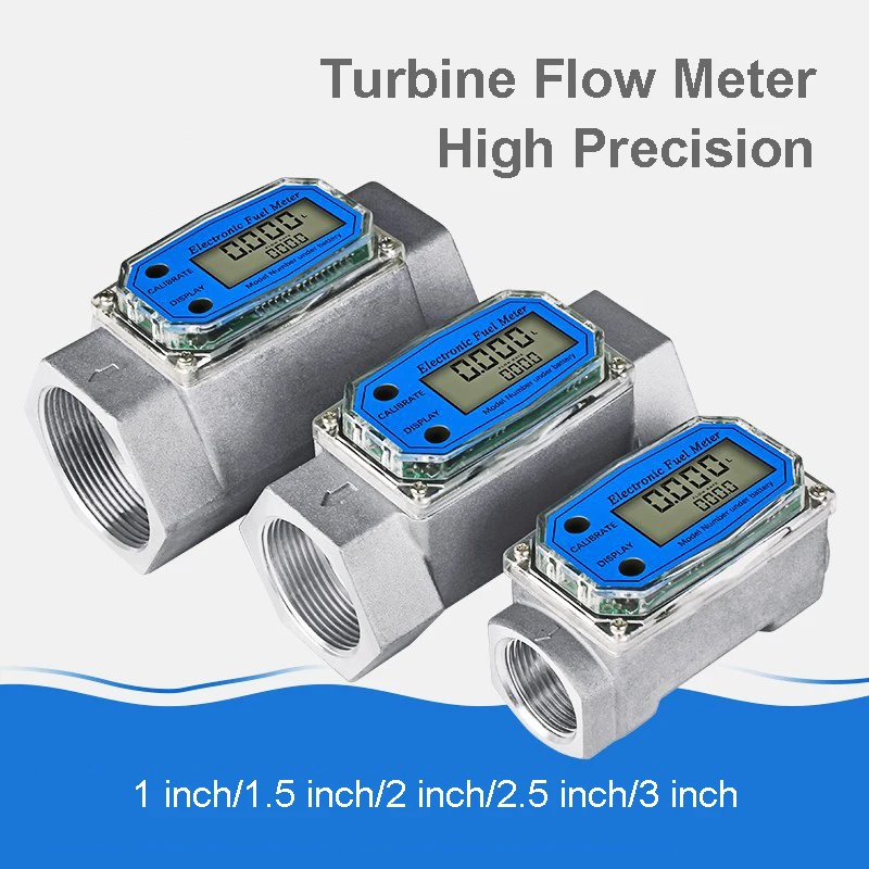 High-precision electronic digital turbine fuel flow meter for Water Diesel Kerosene Gasoline
