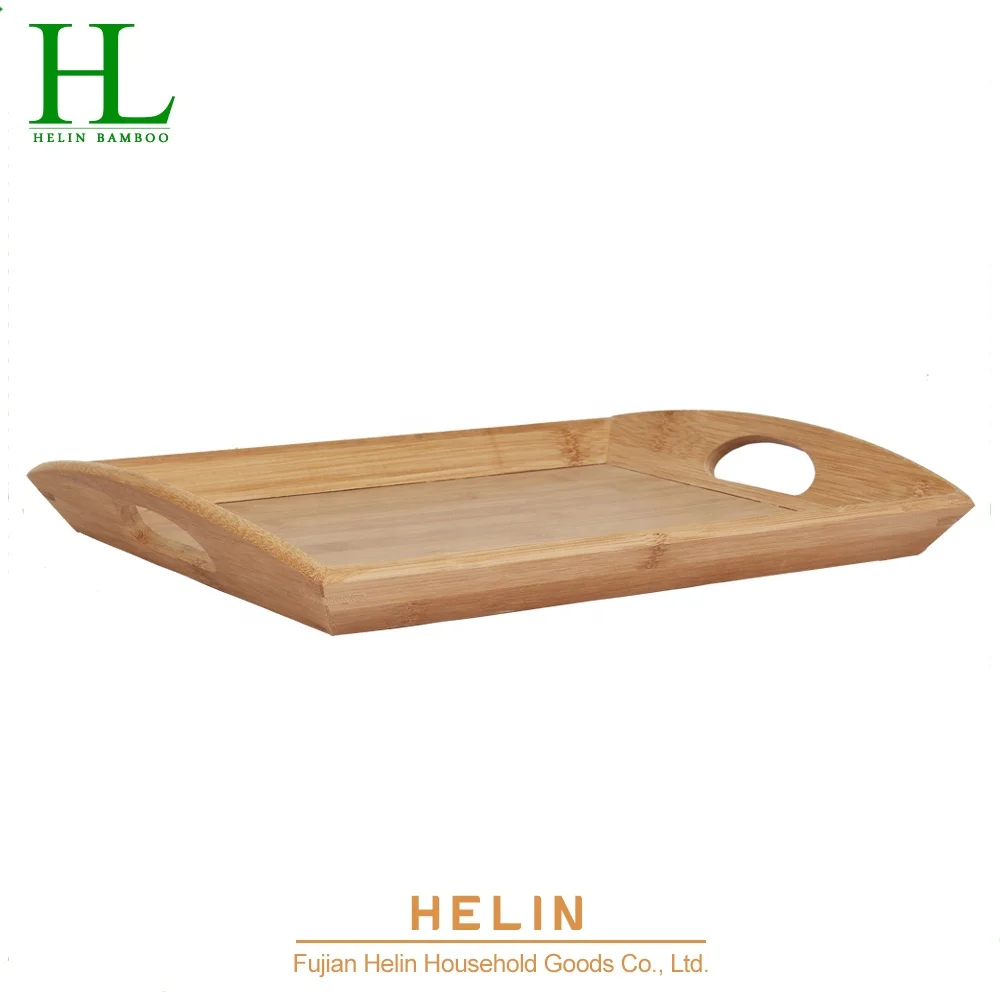 Hot sale bamboo bed dinner table bamboo food tray with handle