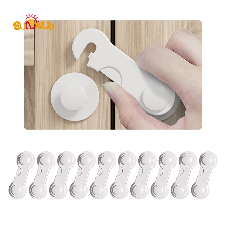 SUNNUO Baby Locks for Cabinets and Drawers-Baby Proofing 3M Adhesive Latches for Toilet Fridge Oven