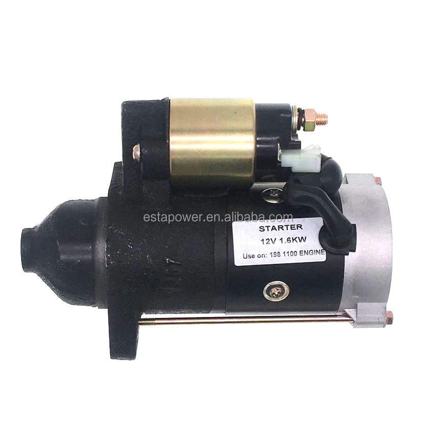 diesel engine spare parts generator PMGR Starter 198F 1100F 12V 11T 1.6KW 198F 12V 1.6KW 11T for 198F 1100F KM198F KM1100F