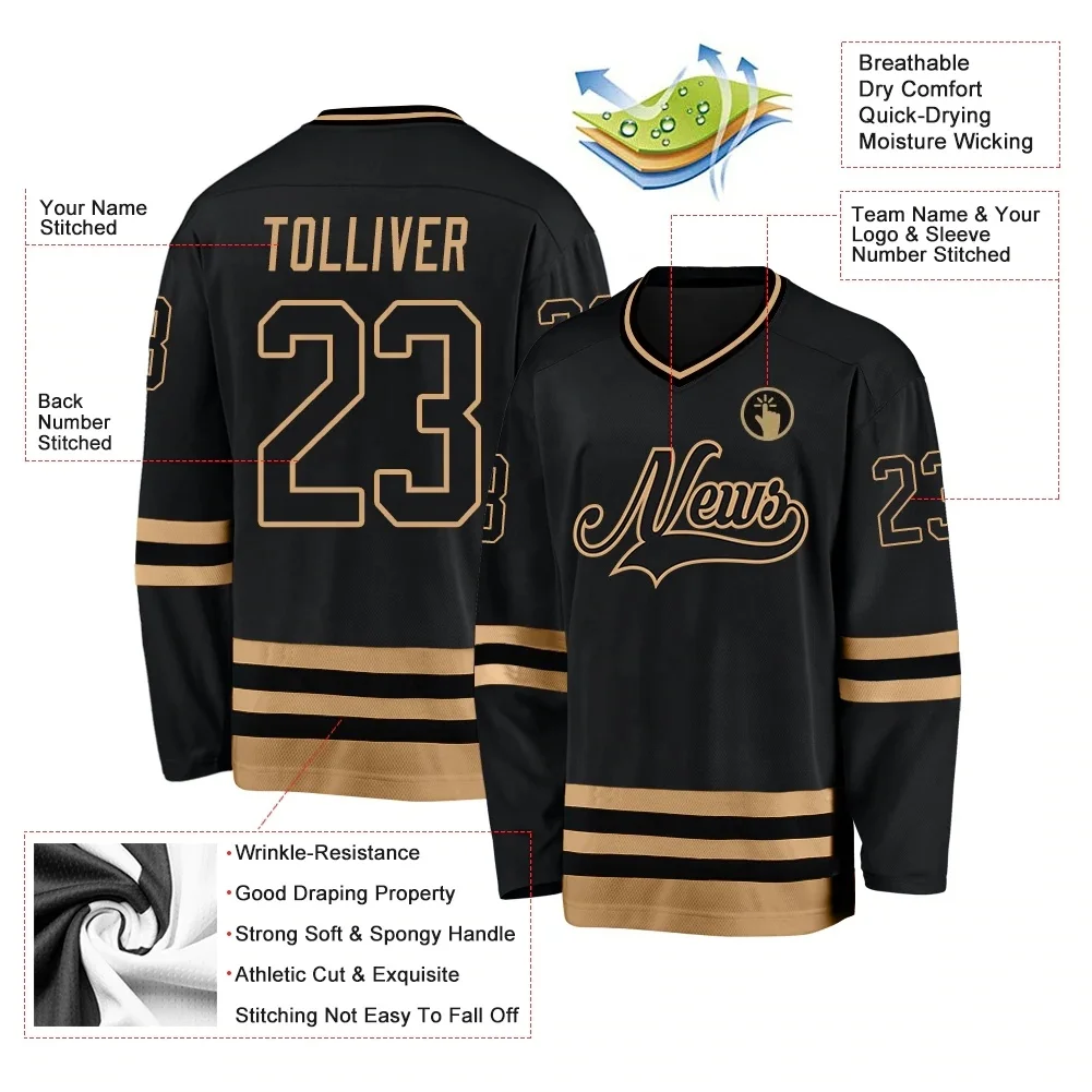 Top Quality  Embroidery  Custom Team Ice Hockey Jerseys  Customized New Design Cheap Sublimation Ice Hockey jerseys