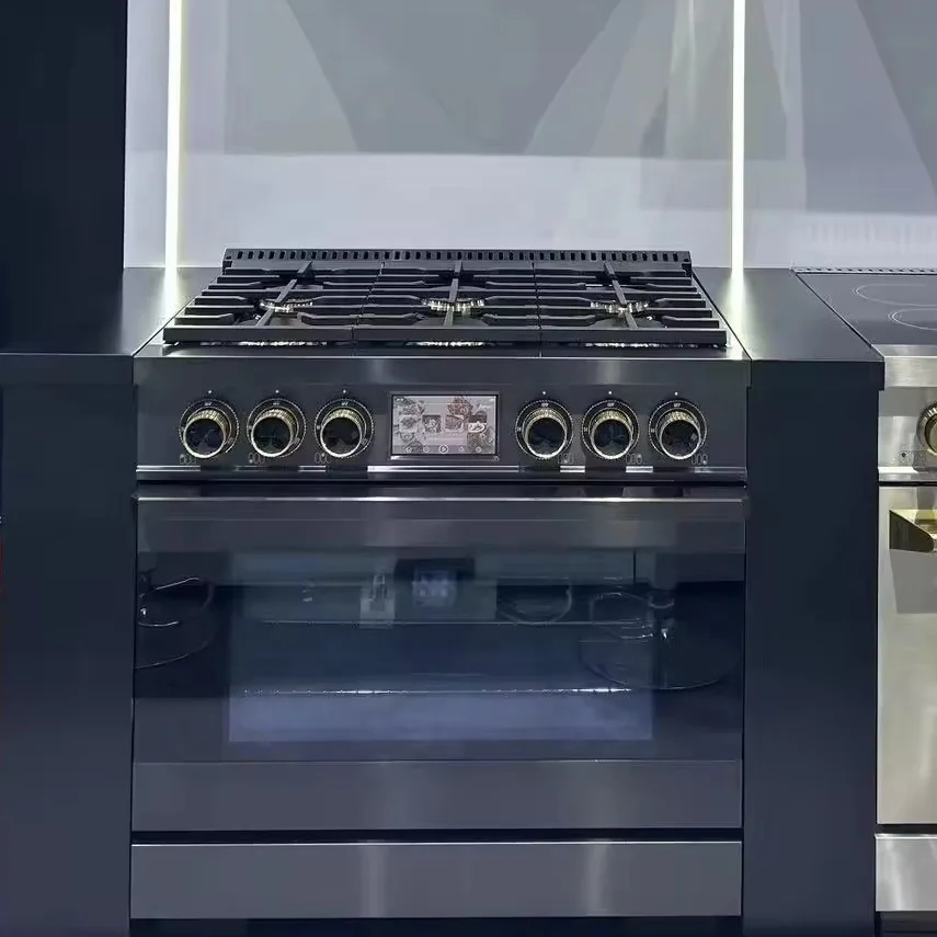 36inch stainless steel 6 burner gas range/gas stove with turkey oven