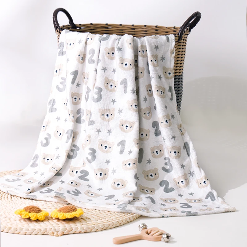 High Quality Numbers Flannel Bear Baby Blanket Customized Made in China Coral Fleece Blanket at Competitive rates