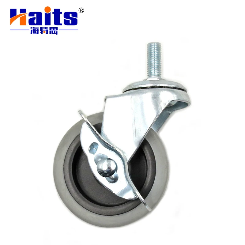 Light Duty Threaded Stem Caster TPR Material Industrial Castor Roller 100mm Caster and Wheels