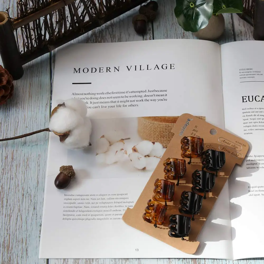 Women Crystal Plastic Hair Claw for Thin to Medium Thick Hair Beauty Basic Small Fashion Clips