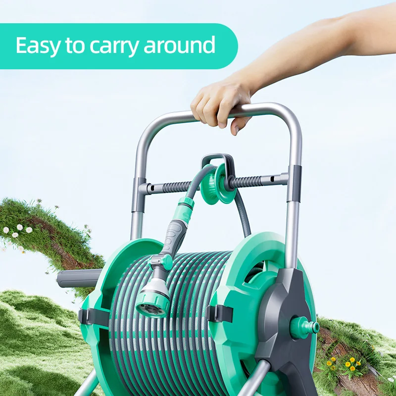 Retractable Automatic Heavy Duty Hose Pipe Roller  Water Mobile Garden Water Pipe With Micro Hose Reel  Garden Hose Pipe Reel