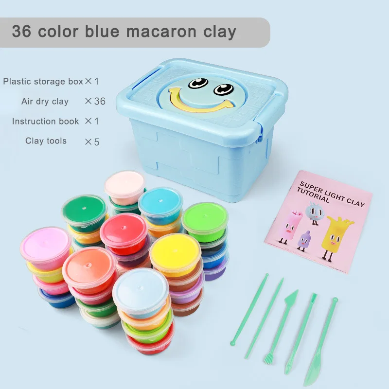 DIY 36 Colors Clay Set Colors Super Light Foam Clay Toys Soft Dmo Polymer Air Dry Modelling Clay
