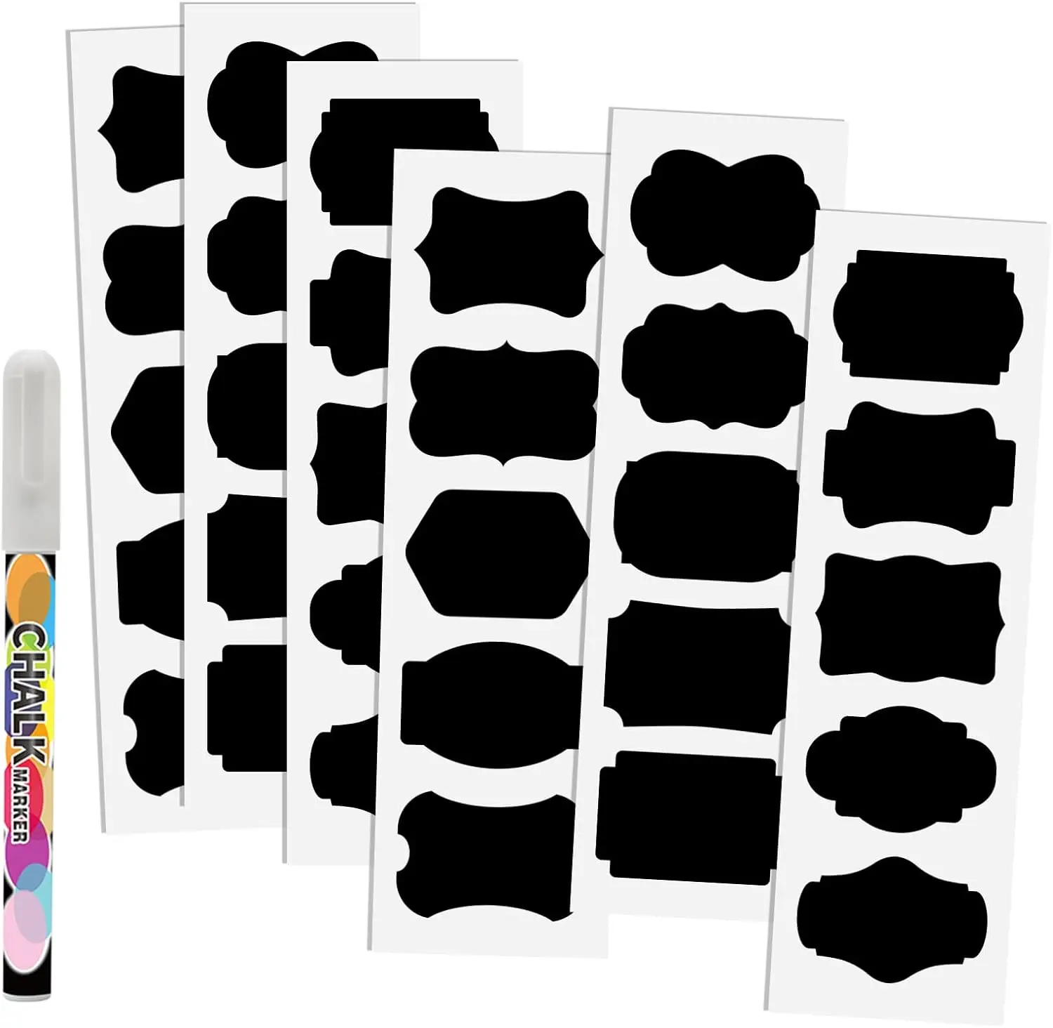 Hot sale Waterproof Spice Labels Organize Your Home  for Containers Reusable Chalkboard Label Stickers with  Liquid Marker