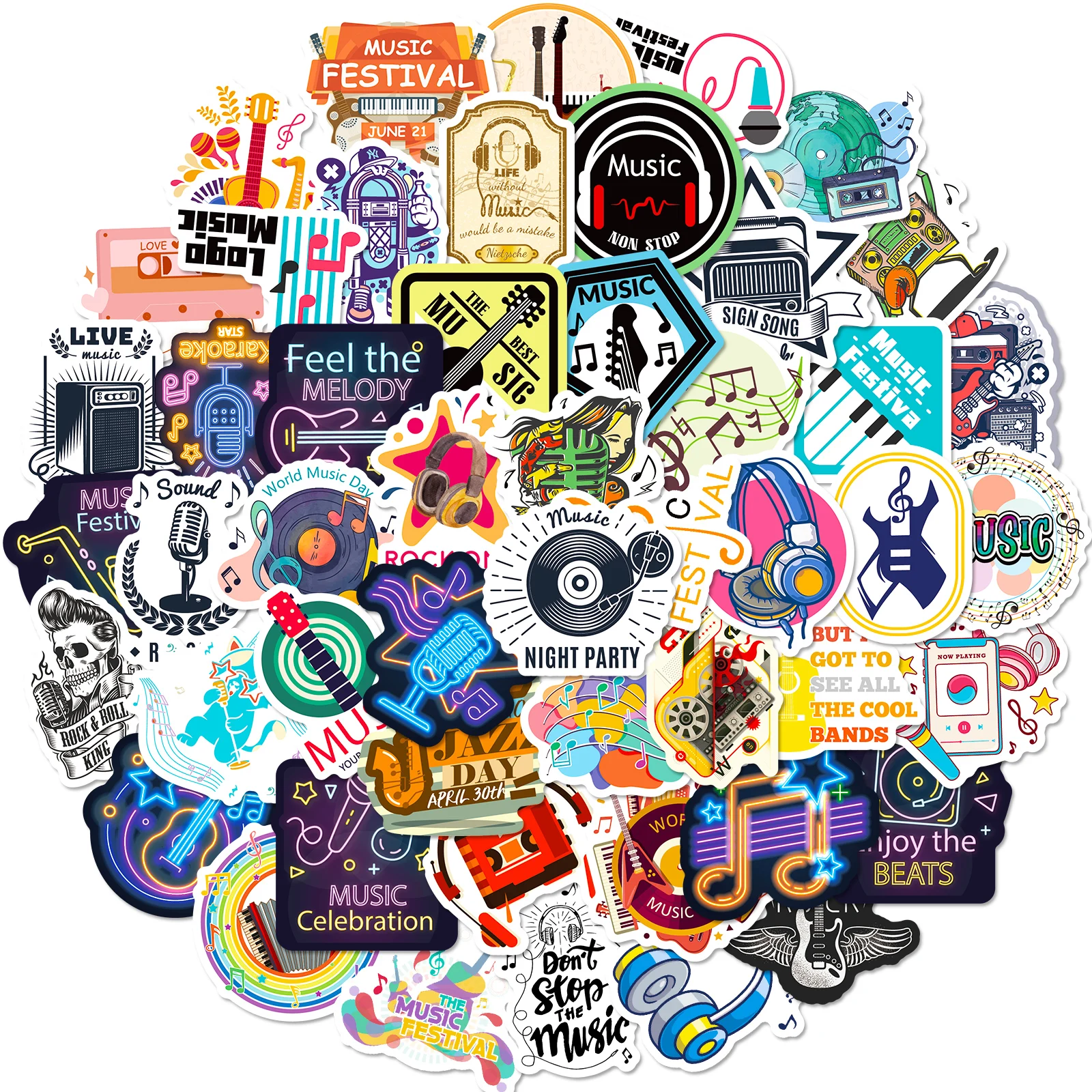 SERIES 3 : Creative Stickers, 50pcs,  Cute, Waterproof for Laptops,  Water bottles,  Luggage, Cars,  Gift Favors & Decor