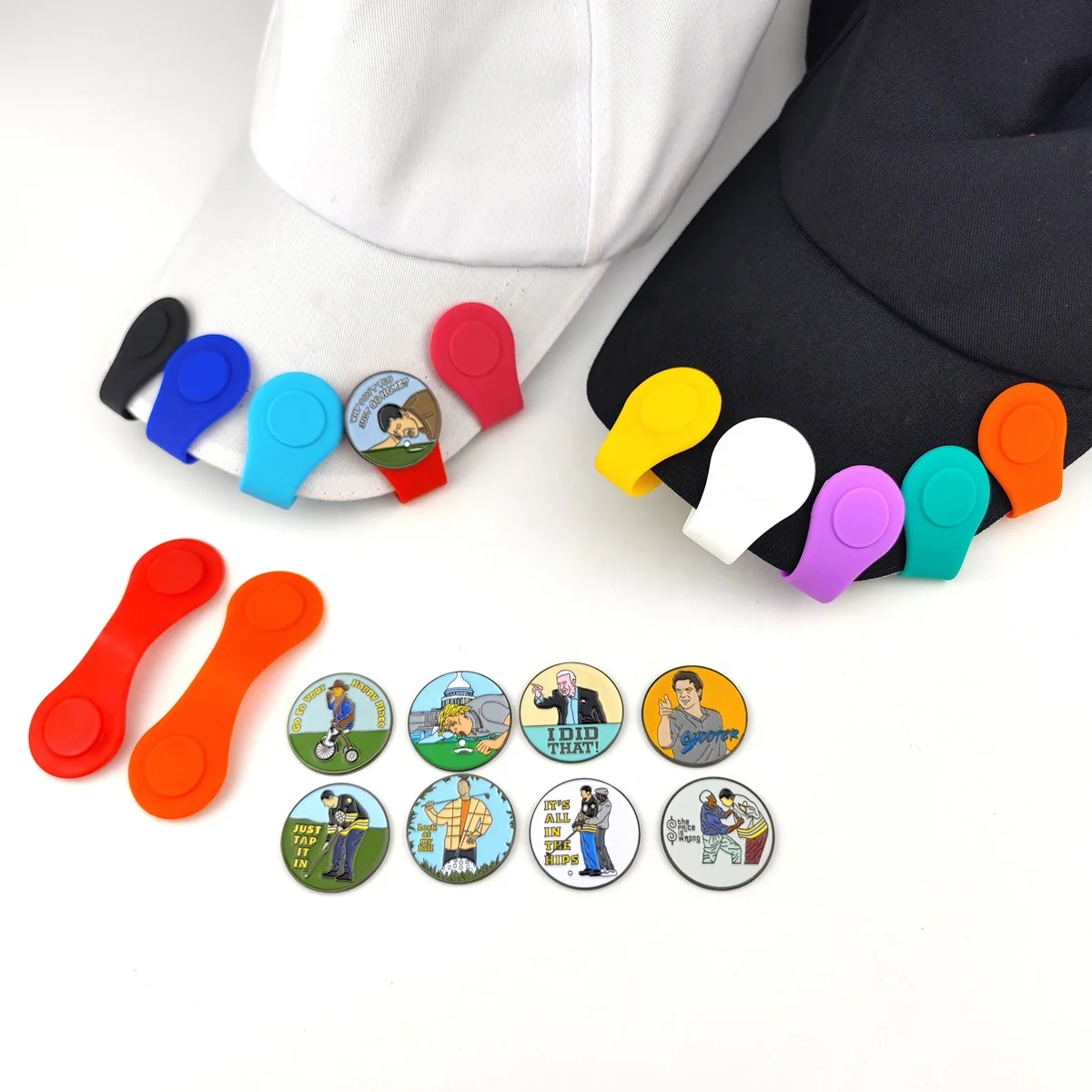 Promotional Factory  Silicone Golf Hat Clip happy gilmore golf ball marker  With Custom Logo Ball Marker