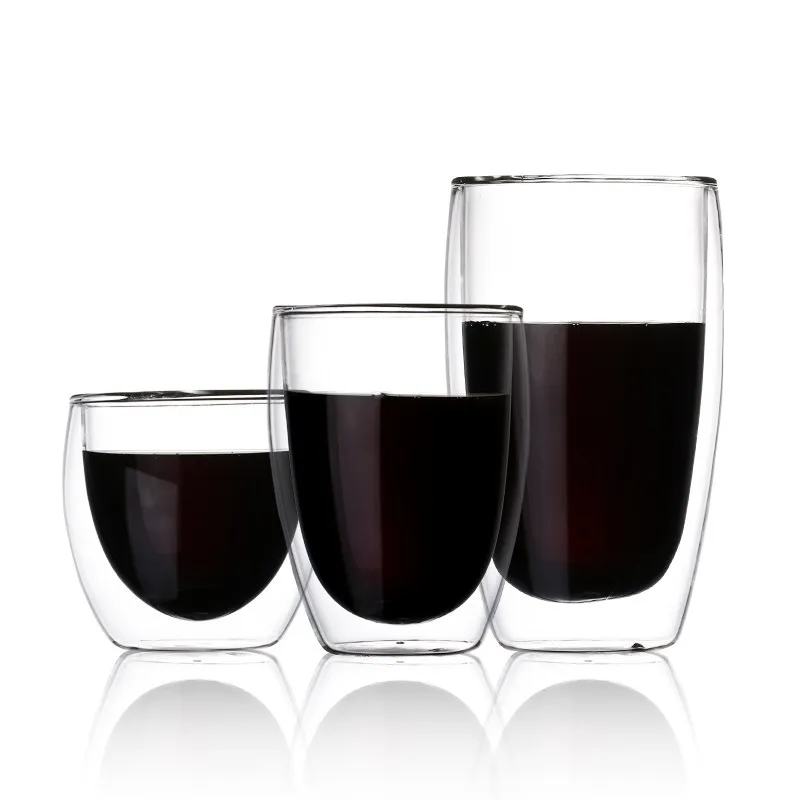 High Borosilicate Double wall tumbler whiskey Transparent glass